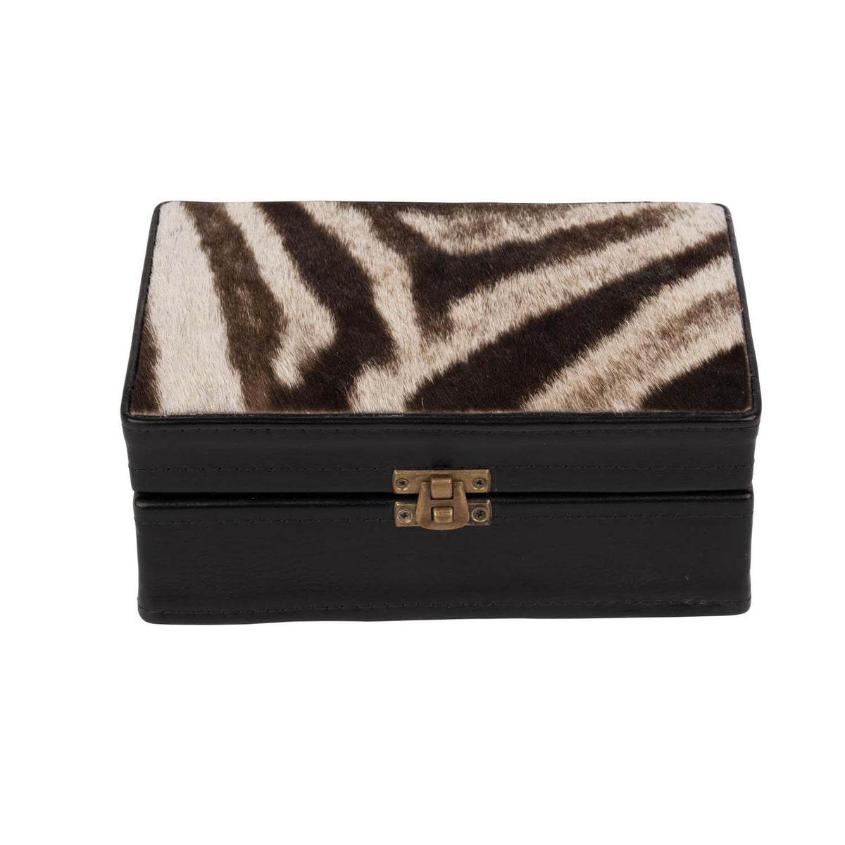 Zebra Leather Box Small