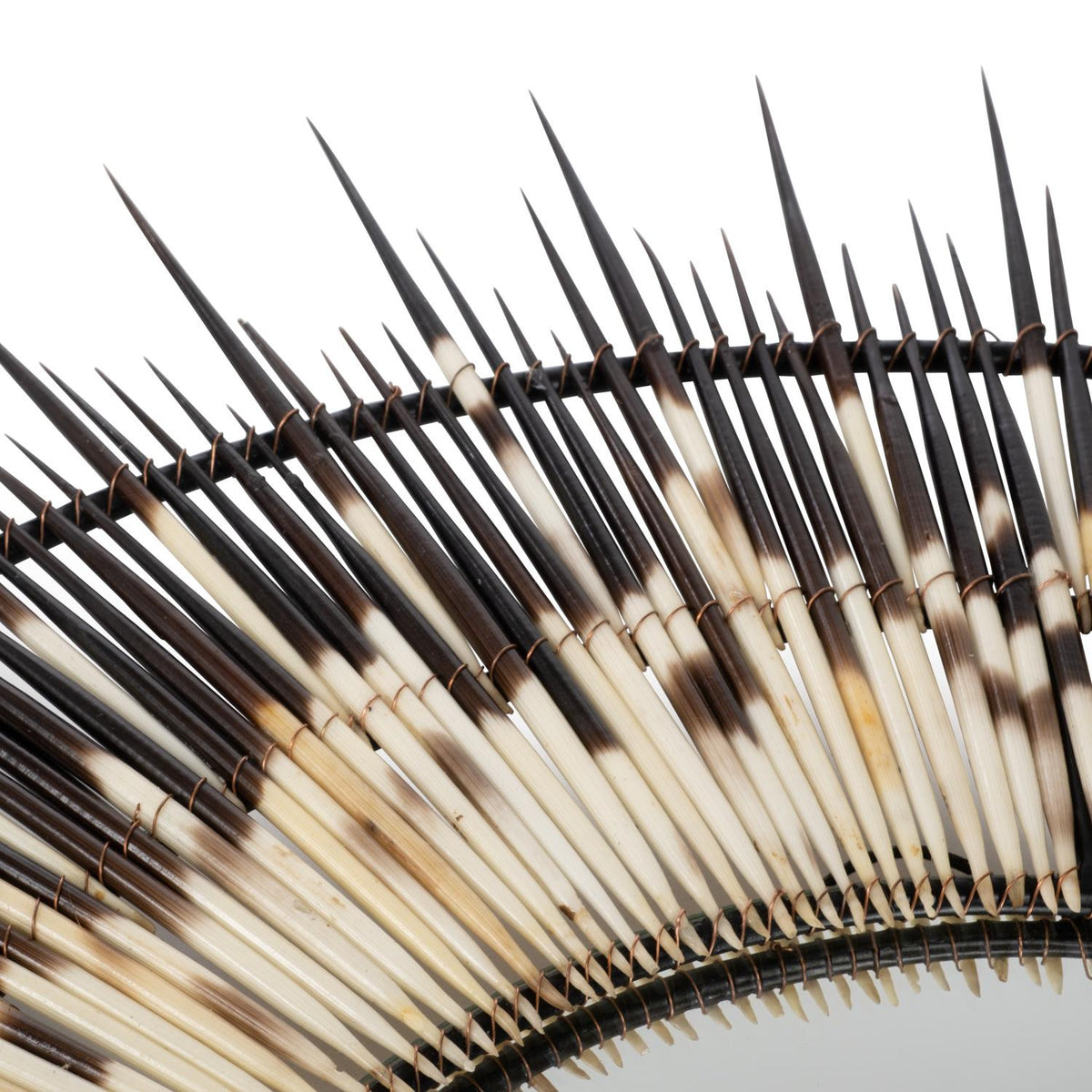 Handcrafted Porcupine Quill Round Mirror