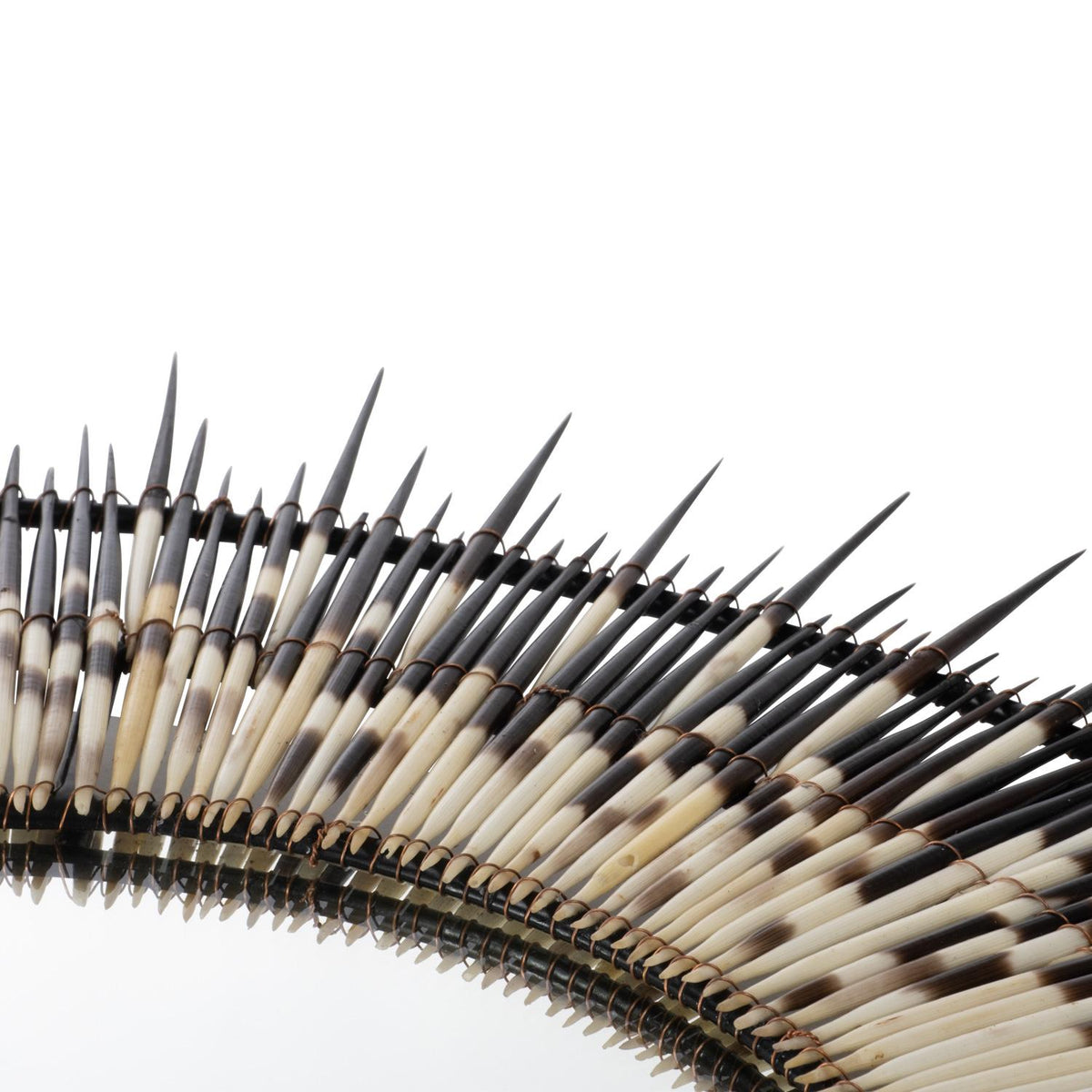 Handcrafted Porcupine Quill Round Mirror